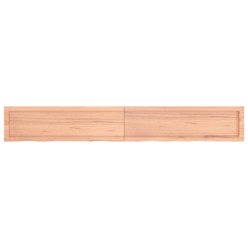 Półka, brązowa, 200x30x(2-4) cm, lakierowane lite drewno dębowe