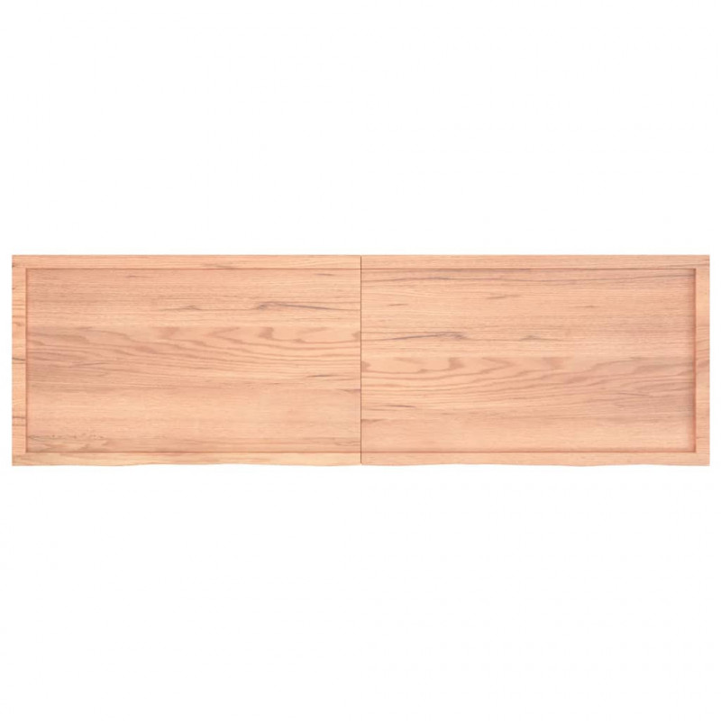 Półka, brązowa, 200x60x(2-4) cm, lakierowane lite drewno dębowe