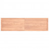 Półka, brązowa, 220x60x(2-6) cm, lakierowane lite drewno dębowe