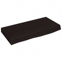 Półka, ciemnobrązowa, 60x30x(2-6) cm, wykończone drewno dębowe
