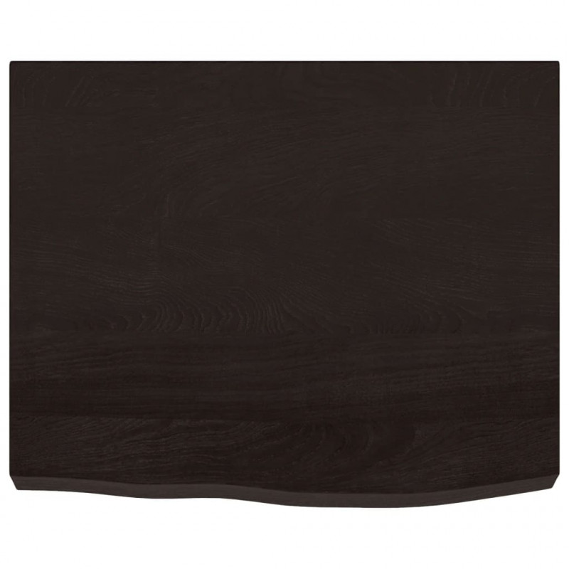 Półka, ciemnobrązowa, 60x50x(2-6) cm, wykończone drewno dębowe