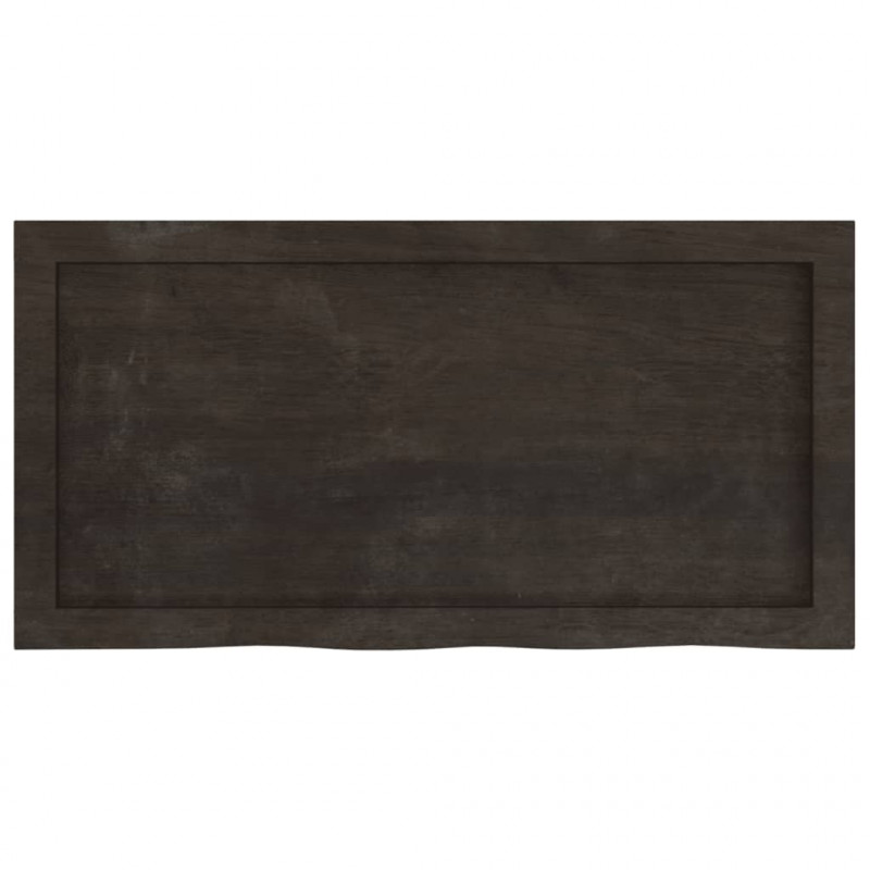 Półka, ciemnobrązowa, 80x40x(2-6) cm, wykończone drewno dębowe