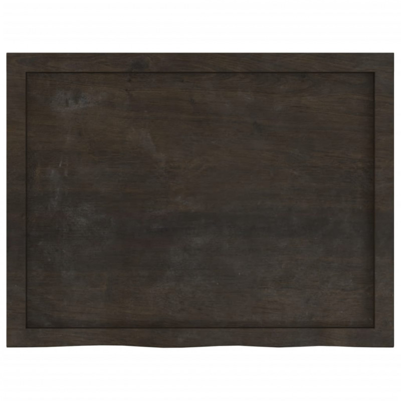 Półka, ciemnobrązowa, 80x60x(2-6) cm, wykończone drewno dębowe