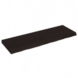 Półka, ciemnobrązowa, 120x40x(2-6) cm, wykończone drewno dębowe