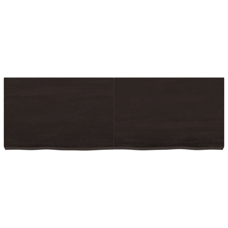 Półka, ciemnobrązowa, 120x40x(2-6) cm, wykończone drewno dębowe