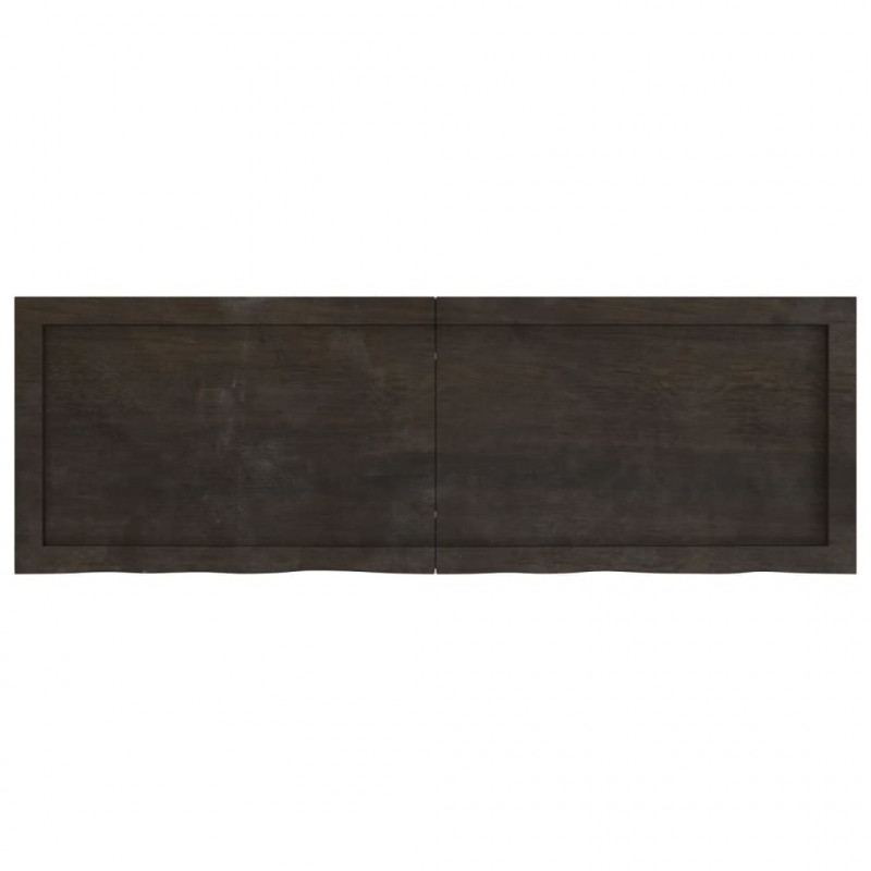 Półka, ciemnobrązowa, 120x40x(2-6) cm, wykończone drewno dębowe