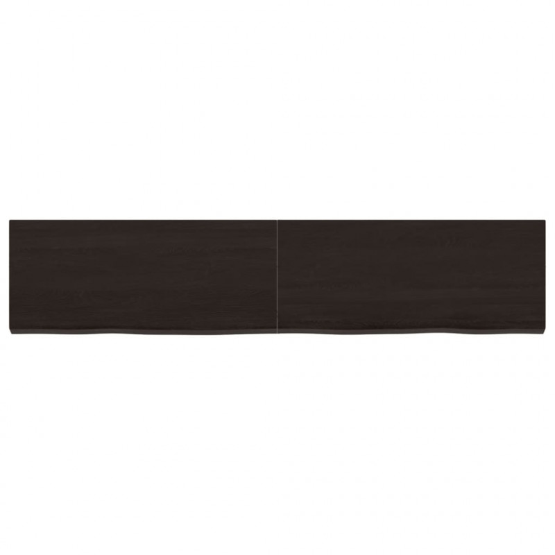 Półka, ciemnobrązowa, 140x30x(2-4) cm, wykończone drewno dębowe