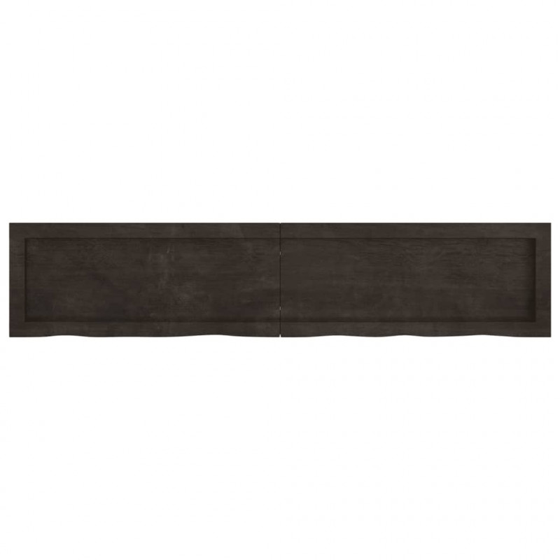 Półka, ciemnobrązowa, 140x30x(2-4) cm, wykończone drewno dębowe