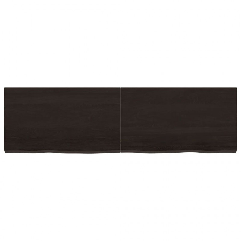 Półka, ciemnobrązowa, 140x40x(2-4) cm, wykończone drewno dębowe