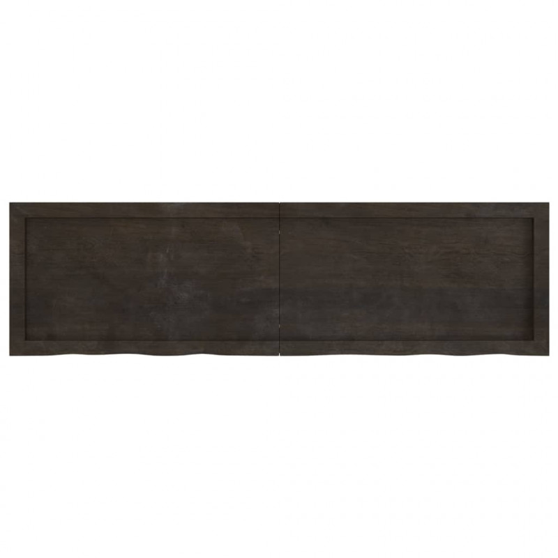 Półka, ciemnobrązowa, 140x40x(2-4) cm, wykończone drewno dębowe