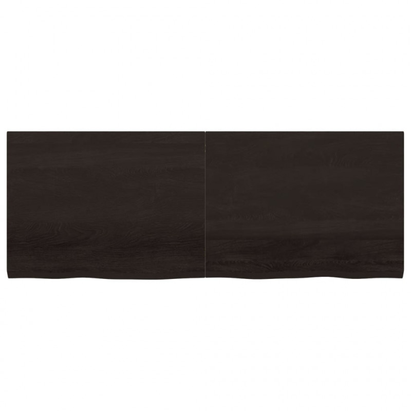 Półka, ciemnobrązowa, 160x60x(2-4) cm, wykończone drewno dębowe