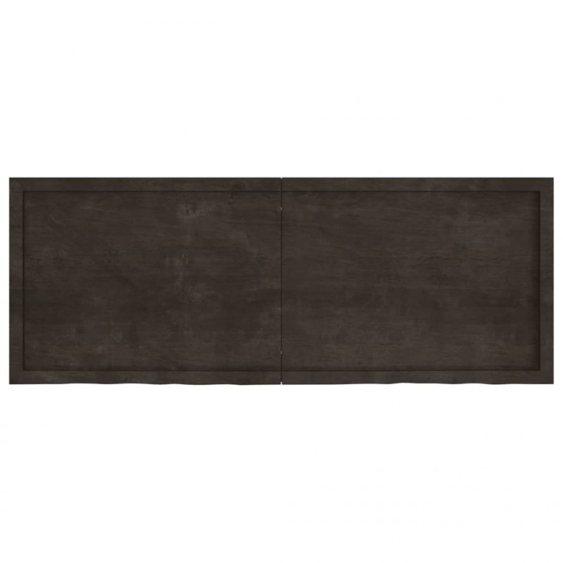 Półka, ciemnobrązowa, 160x60x(2-4) cm, wykończone drewno dębowe