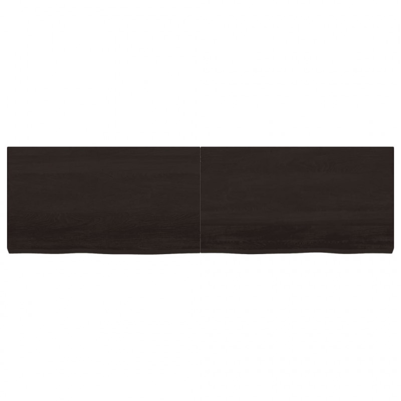 Półka, ciemnobrązowa, 180x50x(2-6) cm, wykończone drewno dębowe