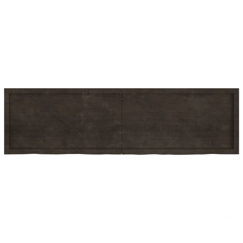 Półka, ciemnobrązowa, 180x50x(2-6) cm, wykończone drewno dębowe