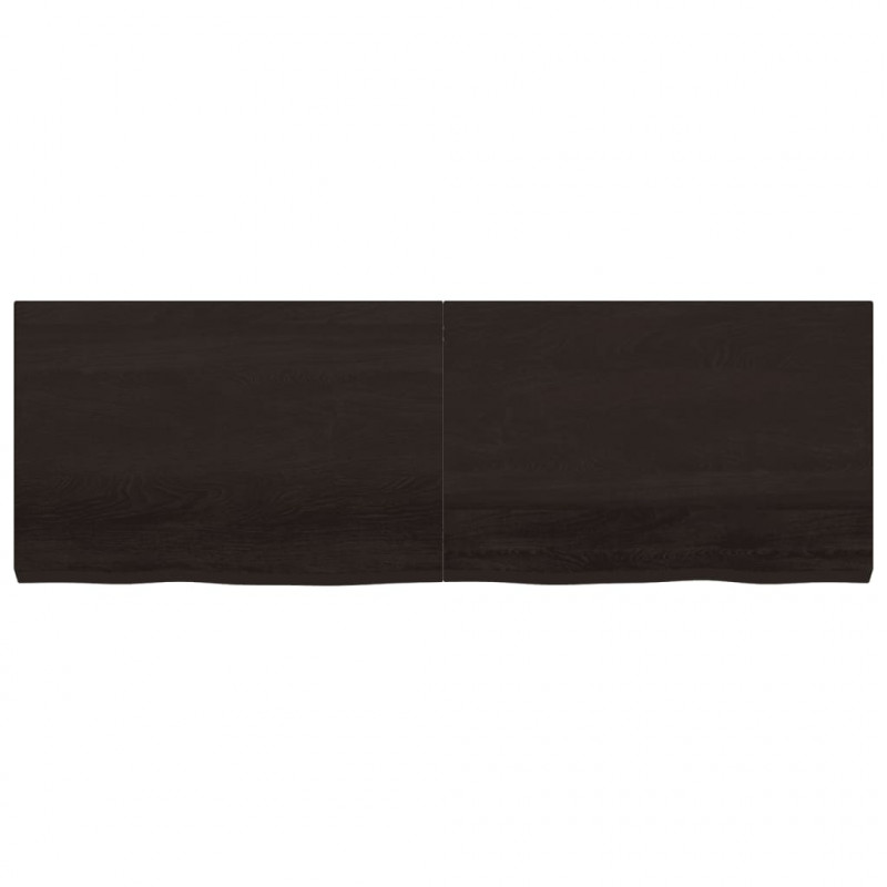 Półka, ciemnobrązowa, 180x60x(2-6) cm, wykończone drewno dębowe
