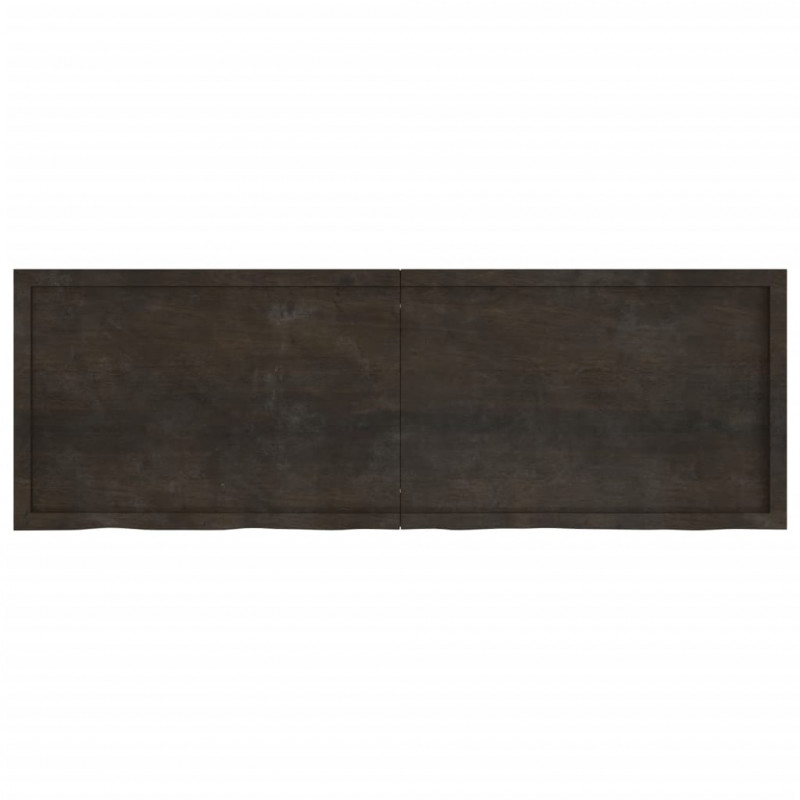 Półka, ciemnobrązowa, 180x60x(2-6) cm, wykończone drewno dębowe