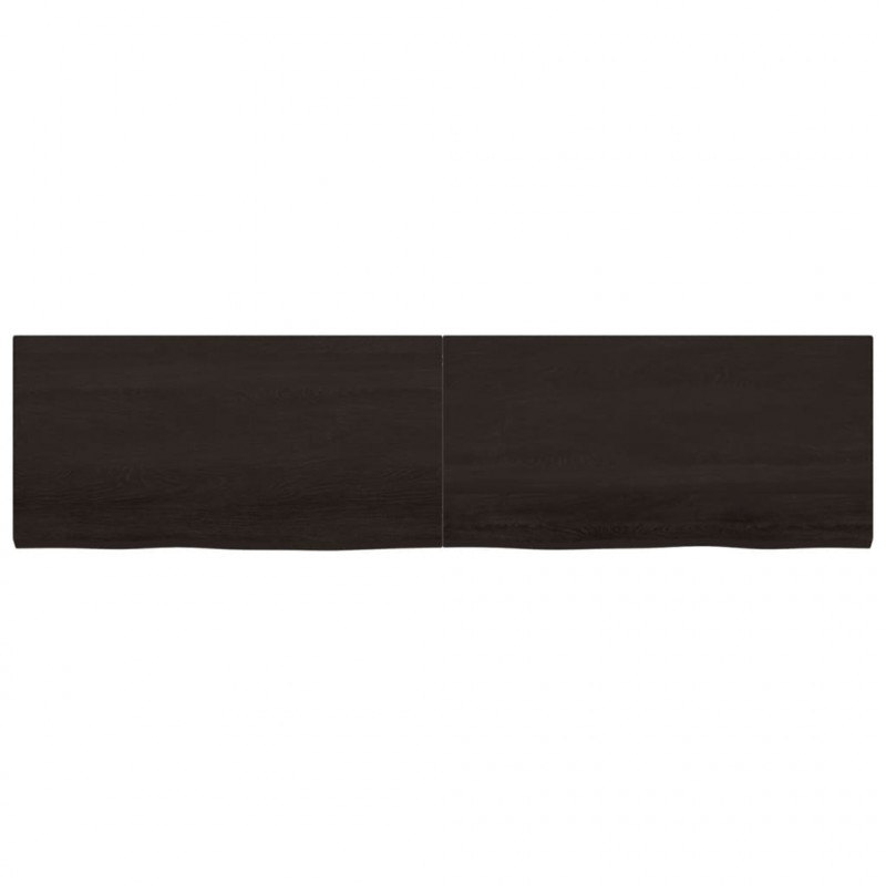 Półka, ciemnobrązowa, 200x50x(2-4) cm, wykończone drewno dębowe