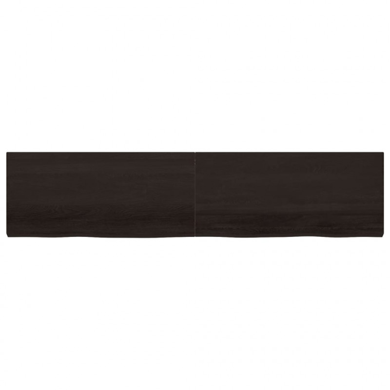 Półka, ciemnobrązowa, 220x50x(2-6) cm, wykończone drewno dębowe