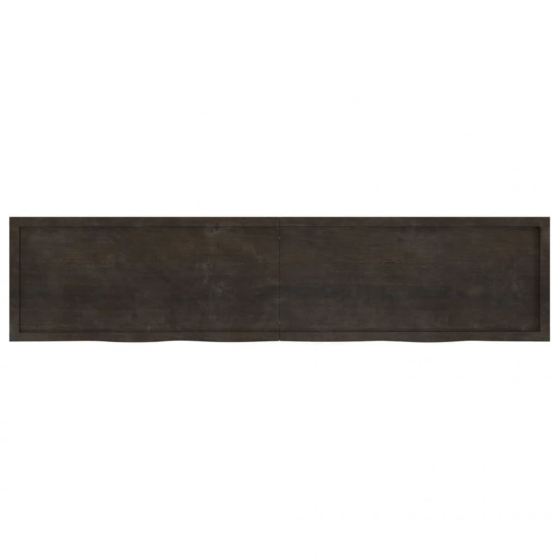 Półka, ciemnobrązowa, 220x50x(2-6) cm, wykończone drewno dębowe