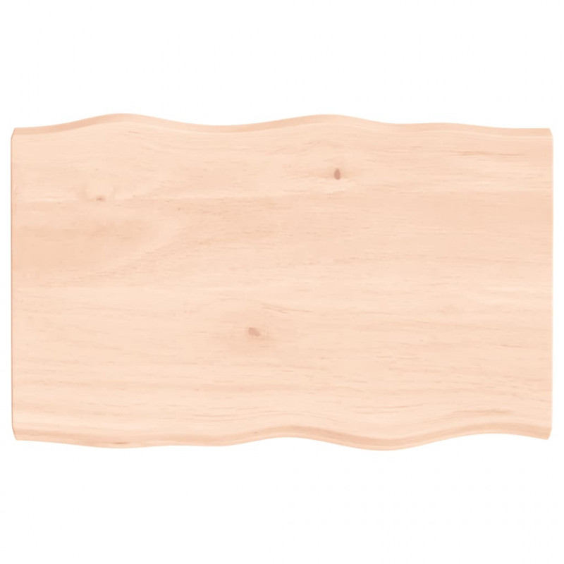 Blat stołu, 80x50x(2-4)cm, surowy, lity dąb naturalną krawędzią