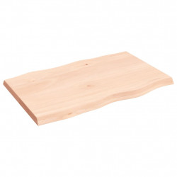 Blat stołu, 80x50x(2-4)cm, surowy, lity dąb naturalną krawędzią
