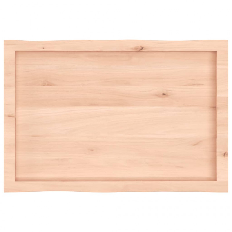 Blat stołu, 80x50x(2-4)cm, surowy, lity dąb naturalną krawędzią