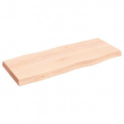 Blat stołu, 100x40x(2-6)cm, surowy lity dąb naturalną krawędzią