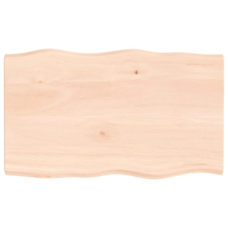 Blat stołu, 100x60x(2-4)cm surowy, lity dąb naturalną krawędzią