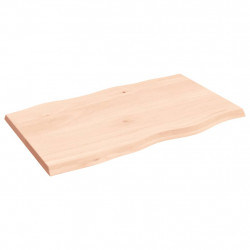 Blat stołu, 100x60x(2-4)cm surowy, lity dąb naturalną krawędzią