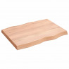 Blat, jasnobrązowy 80x60x(2-6) cm drewno z naturalną krawędzią