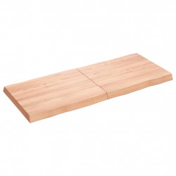 Blat jasnobrązowy 120x50x(2-6) cm drewno z naturalną krawędzią