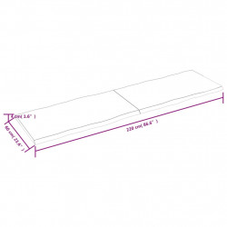 Blat jasnobrązowy 220x60x(2-4) cm, drewno z naturalną krawędzią