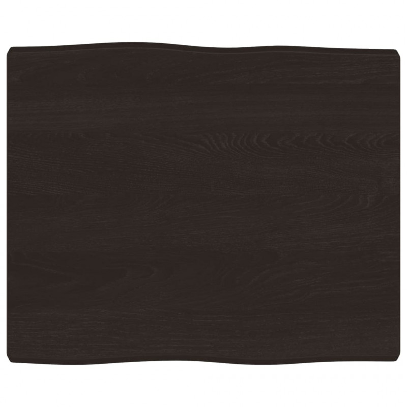 Blat, ciemnobrązowy 60x50x(2-4) cm drewno z naturalną krawędzią