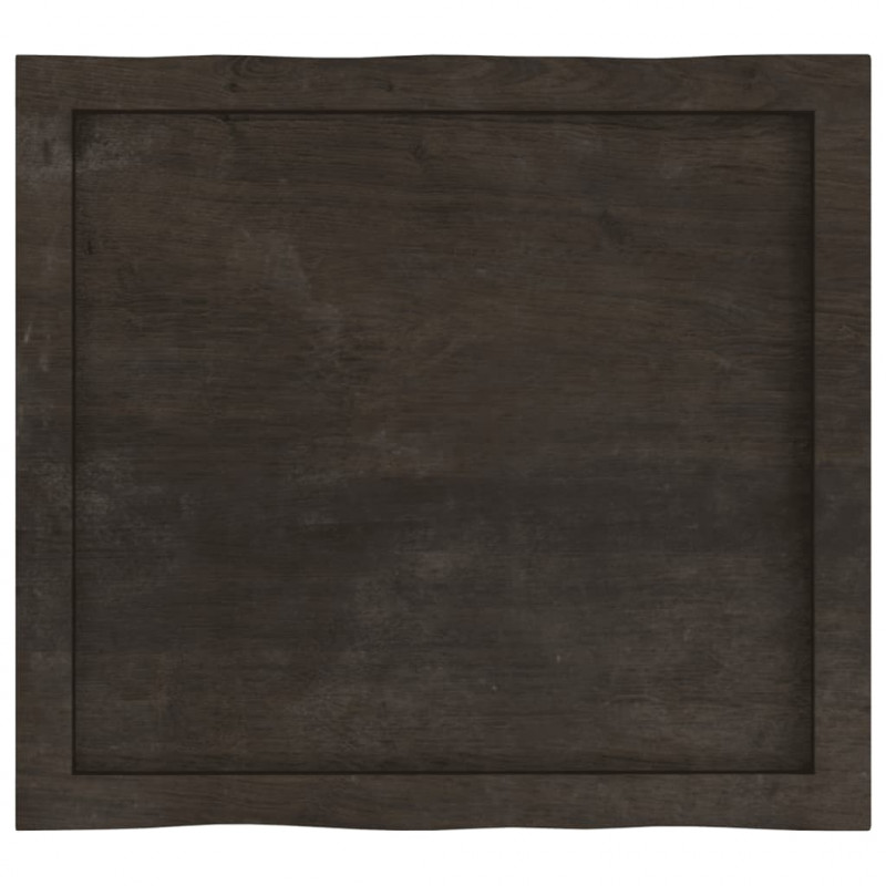 Blat, ciemnobrązowy 60x50x(2-4) cm drewno z naturalną krawędzią