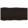 Blat, ciemnobrązowy 100x50x(2-6)cm drewno z naturalną krawędzią