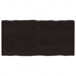 Blat, ciemnobrązowy 120x60x(2-4)cm drewno z naturalną krawędzią