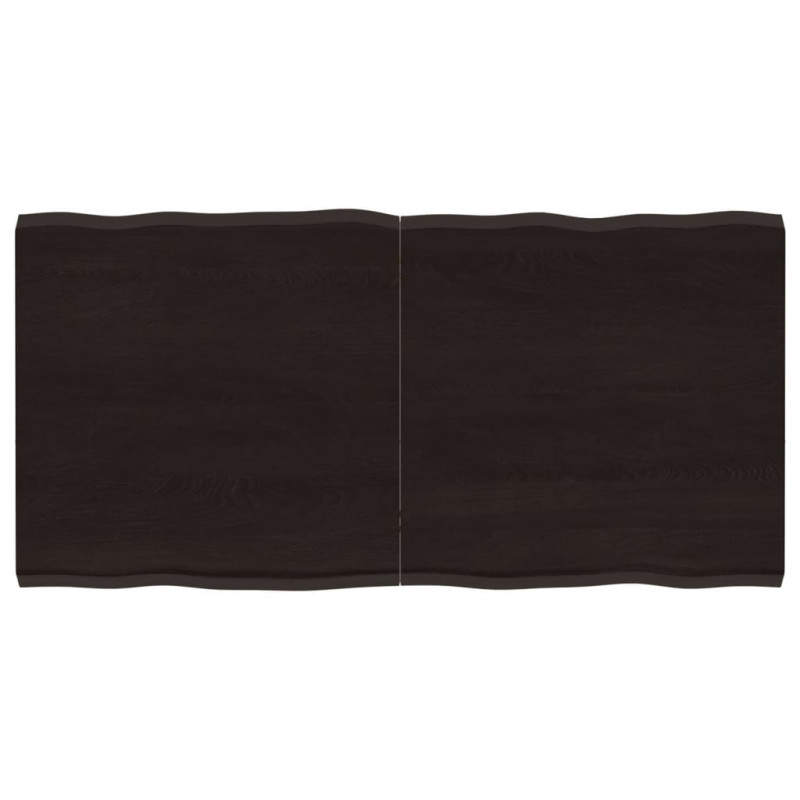 Blat, ciemnobrązowy 120x60x(2-4)cm drewno z naturalną krawędzią