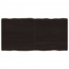 Blat, ciemnobrązowy 120x60x(2-4)cm drewno z naturalną krawędzią