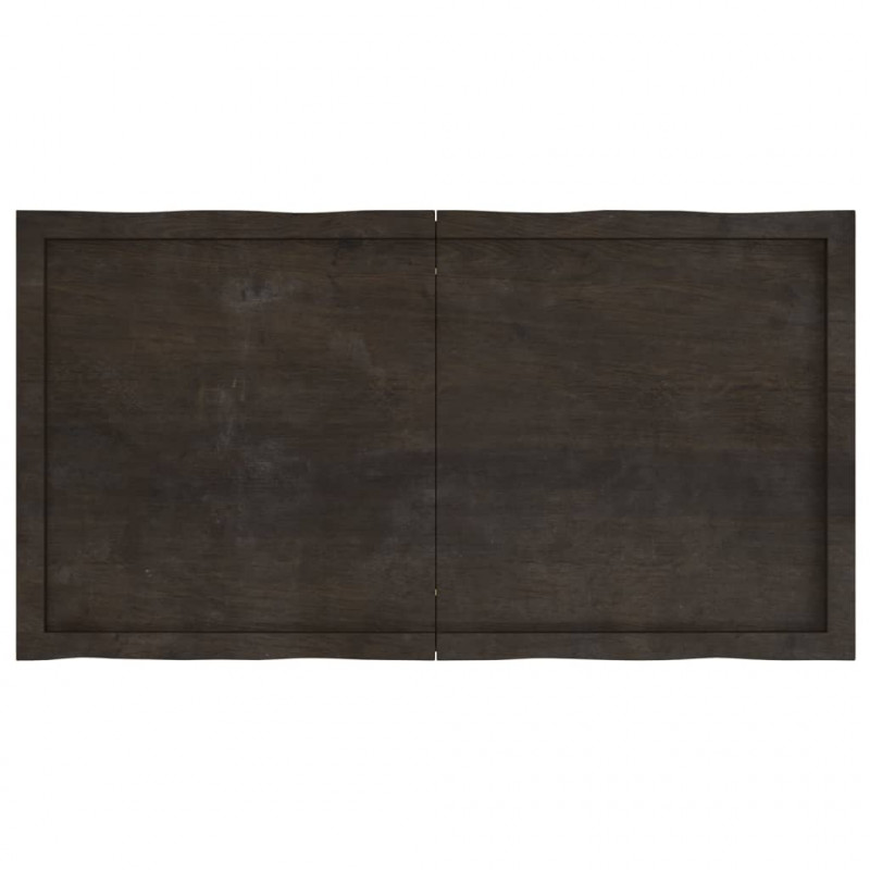 Blat, ciemnobrązowy 120x60x(2-4)cm drewno z naturalną krawędzią