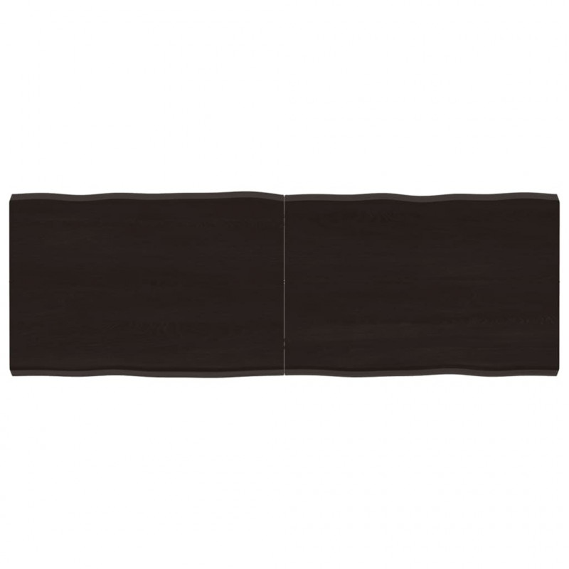 Blat ciemnobrązowy 140x50x(2-4) cm drewno z naturalną krawędzią