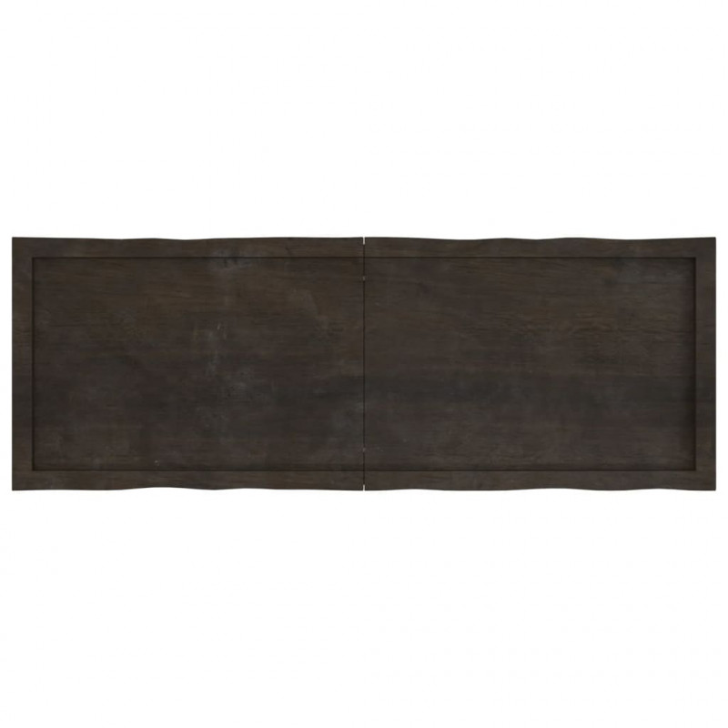 Blat ciemnobrązowy 140x50x(2-4) cm drewno z naturalną krawędzią