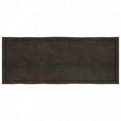 Blat ciemnobrązowy 160x60x(2-6) cm drewno z naturalną krawędzią