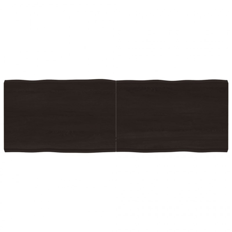 Blat ciemnobrązowy 180x60x(2-6) cm drewno z naturalną krawędzią