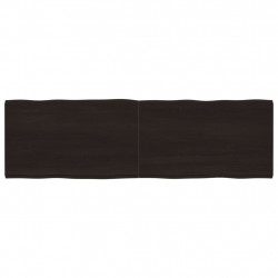Blat ciemnobrązowy 200x60x(2-6) cm drewno z naturalną krawędzią