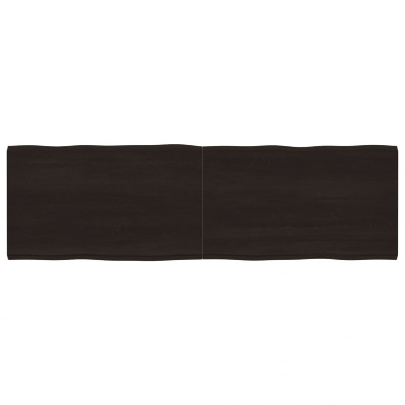 Blat ciemnobrązowy 200x60x(2-6) cm drewno z naturalną krawędzią