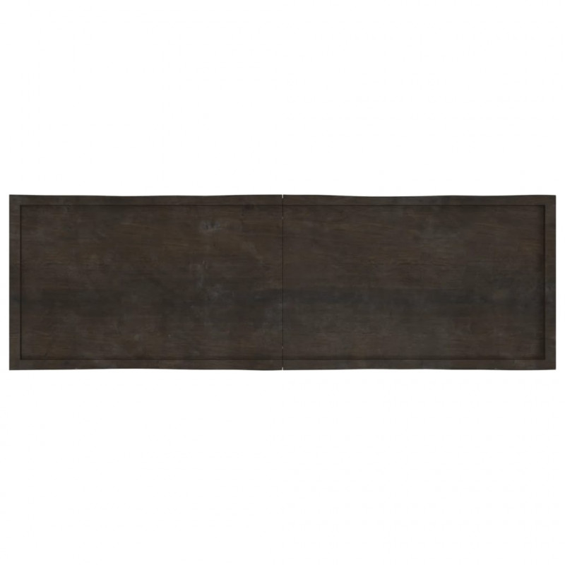 Blat ciemnobrązowy 200x60x(2-6) cm drewno z naturalną krawędzią