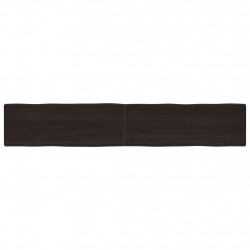 Blat ciemnobrązowy 220x40x(2-6) cm drewno z naturalną krawędzią