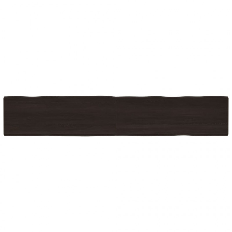 Blat ciemnobrązowy 220x40x(2-6) cm drewno z naturalną krawędzią