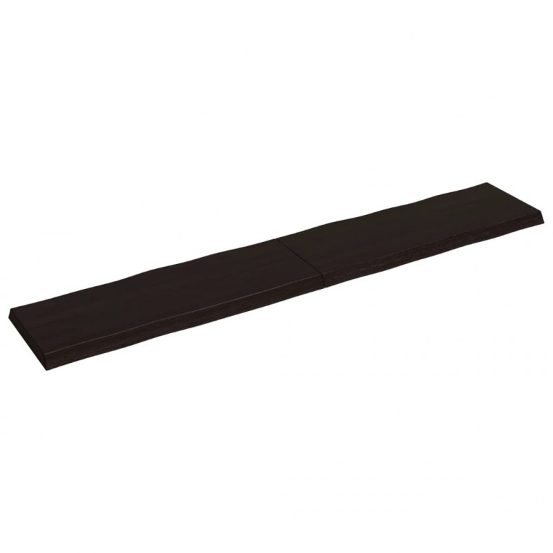 Blat ciemnobrązowy 220x40x(2-6) cm drewno z naturalną krawędzią