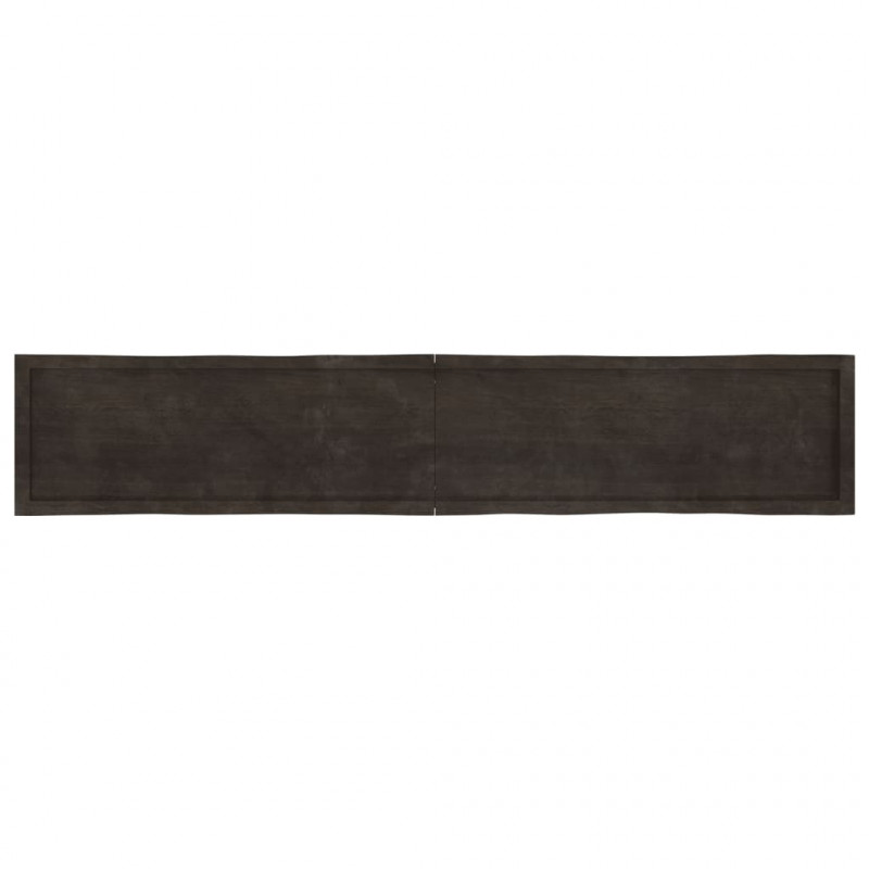 Blat ciemnobrązowy 220x40x(2-6) cm drewno z naturalną krawędzią